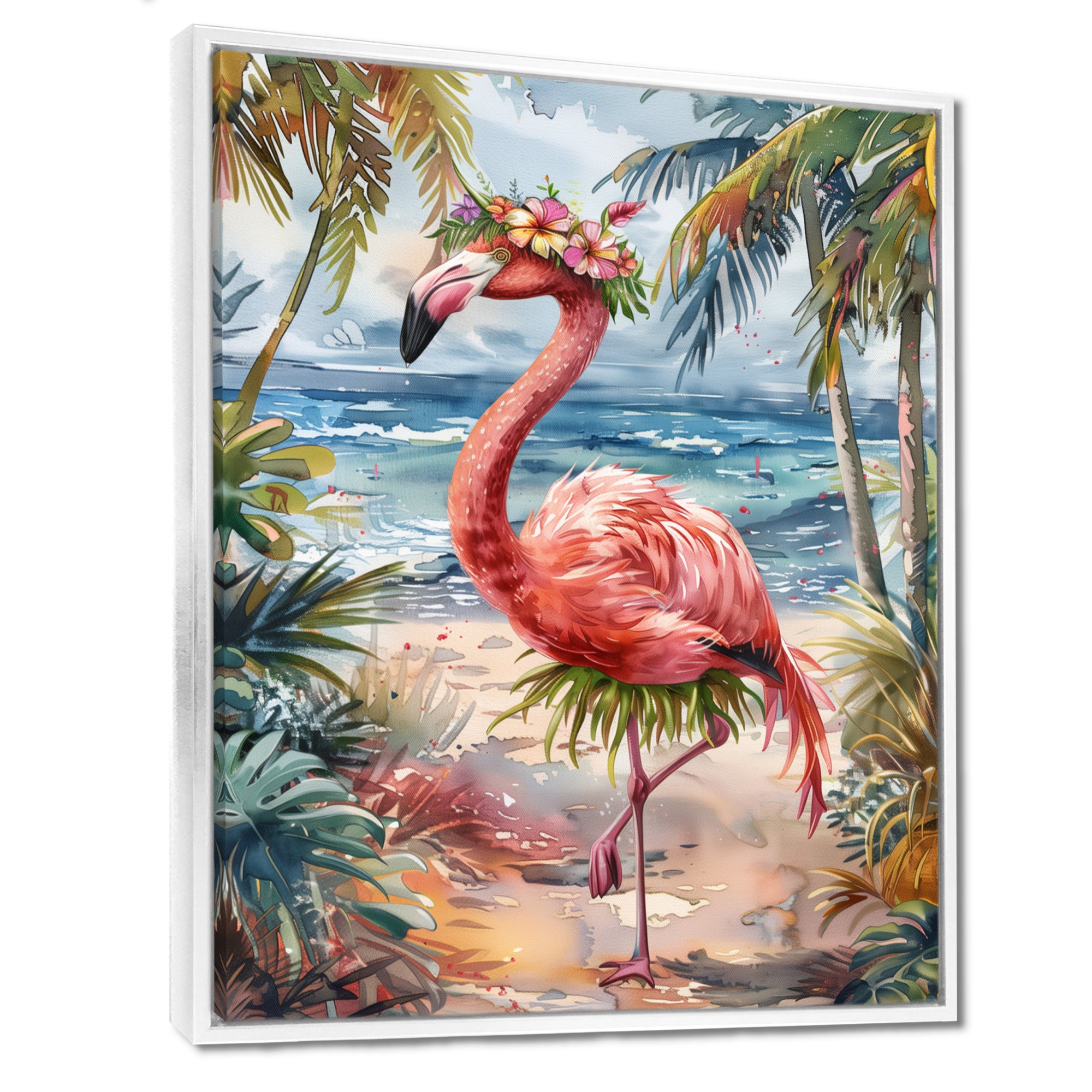 Dancing Flamingo Beach In Aruba - Flamingo Wall Art Prints