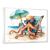 Octopus Relaxing On A Beach Chair - Octopus Home Decor Art