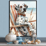 Dalmatian Dog Tanning On A Beach Chair - Coastal Animal Wall Decor