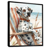 Dalmatian Dog Tanning On A Beach Chair - Coastal Animal Wall Decor