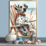 Dalmatian Dog Tanning On A Beach Chair - Coastal Animal Wall Decor