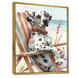 Dalmatian Dog Tanning On A Beach Chair - Coastal Animal Wall Decor