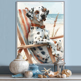 Dalmatian Dog Tanning On A Beach Chair - Coastal Animal Wall Decor