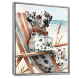 Dalmatian Dog Tanning On A Beach Chair - Coastal Animal Wall Decor