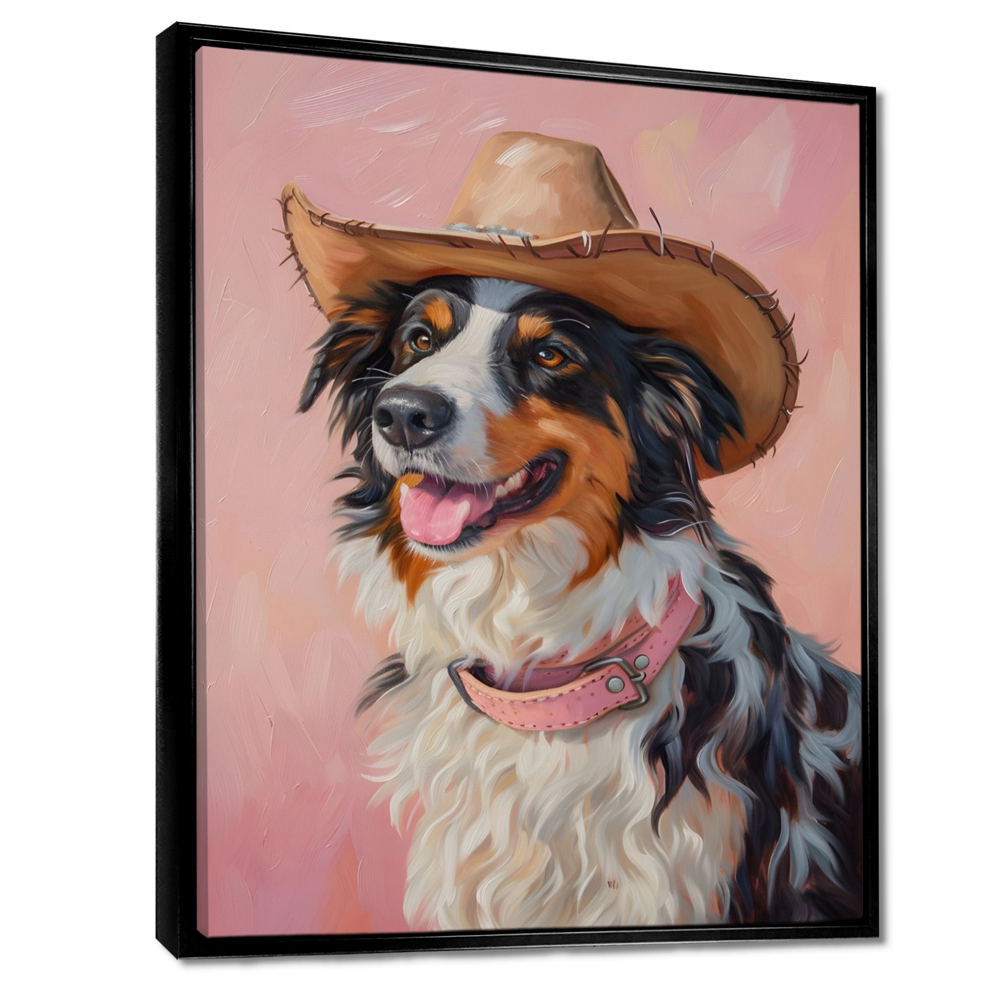 Cowboy Border Collie Dog In Austin - Dog Bedroom Wall Art