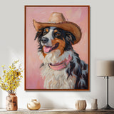 Cowboy Border Collie Dog In Austin - Dog Bedroom Wall Art
