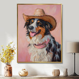 Cowboy Border Collie Dog In Austin - Dog Bedroom Wall Art