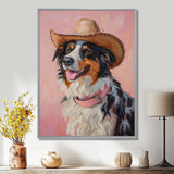 Cowboy Border Collie Dog In Austin - Dog Bedroom Wall Art