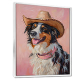 Cowboy Border Collie Dog In Austin - Dog Bedroom Wall Art