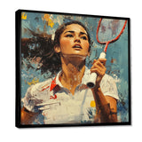 Sport Badminton In Blue And White Tones - Badminton Canvas Wall Art