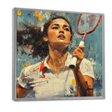 Sport Badminton In Blue And White Tones - Badminton Canvas Wall Art