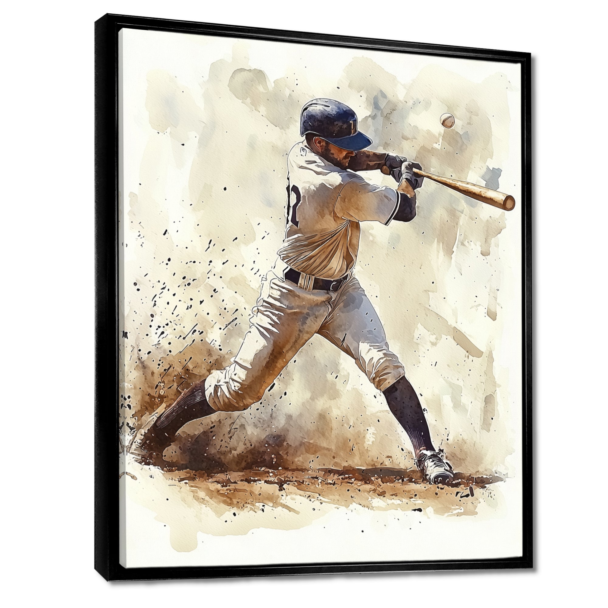 White Blue Baseball Player At The Pitch I - Sport Baseball Canvas Wall Art