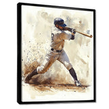 White Blue Baseball Player At The Pitch I - Sport Baseball Canvas Wall Art