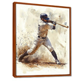 White Blue Baseball Player At The Pitch I - Sport Baseball Canvas Wall Art
