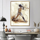 White Blue Baseball Player At The Pitch I - Sport Baseball Canvas Wall Art