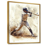 White Blue Baseball Player At The Pitch I - Sport Baseball Canvas Wall Art