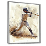 White Blue Baseball Player At The Pitch I - Sport Baseball Canvas Wall Art