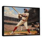 Baseball Player Hitting A Home Run - Sport Baseball Canvas Wall Art