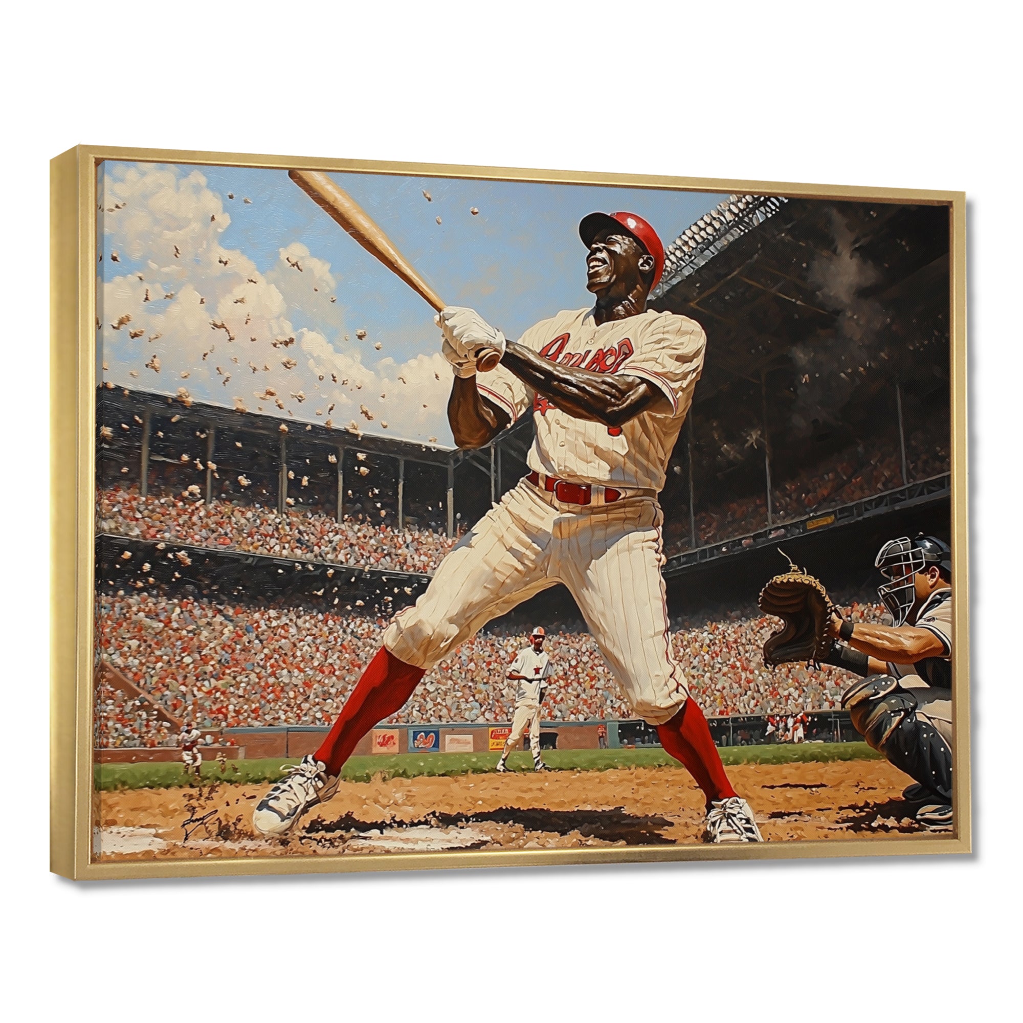Baseball Player Hitting A Home Run - Sport Baseball Canvas Wall Art
