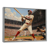 Baseball Player Hitting A Home Run - Sport Baseball Canvas Wall Art