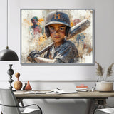 Young Baseball Player Future Stars - Sport Baseball Canvas Wall Art
