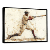 White Red Baseball Player Hitting A Home Run I - Sport Baseball Canvas Wall Art