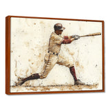 White Red Baseball Player Hitting A Home Run I - Sport Baseball Canvas Wall Art