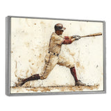White Red Baseball Player Hitting A Home Run I - Sport Baseball Canvas Wall Art