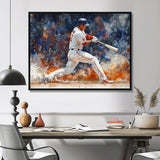 White Red Baseball Player On The Field - Sport Baseball Canvas Wall Art