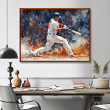 White Red Baseball Player On The Field - Sport Baseball Canvas Wall Art