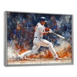 White Red Baseball Player On The Field - Sport Baseball Canvas Wall Art