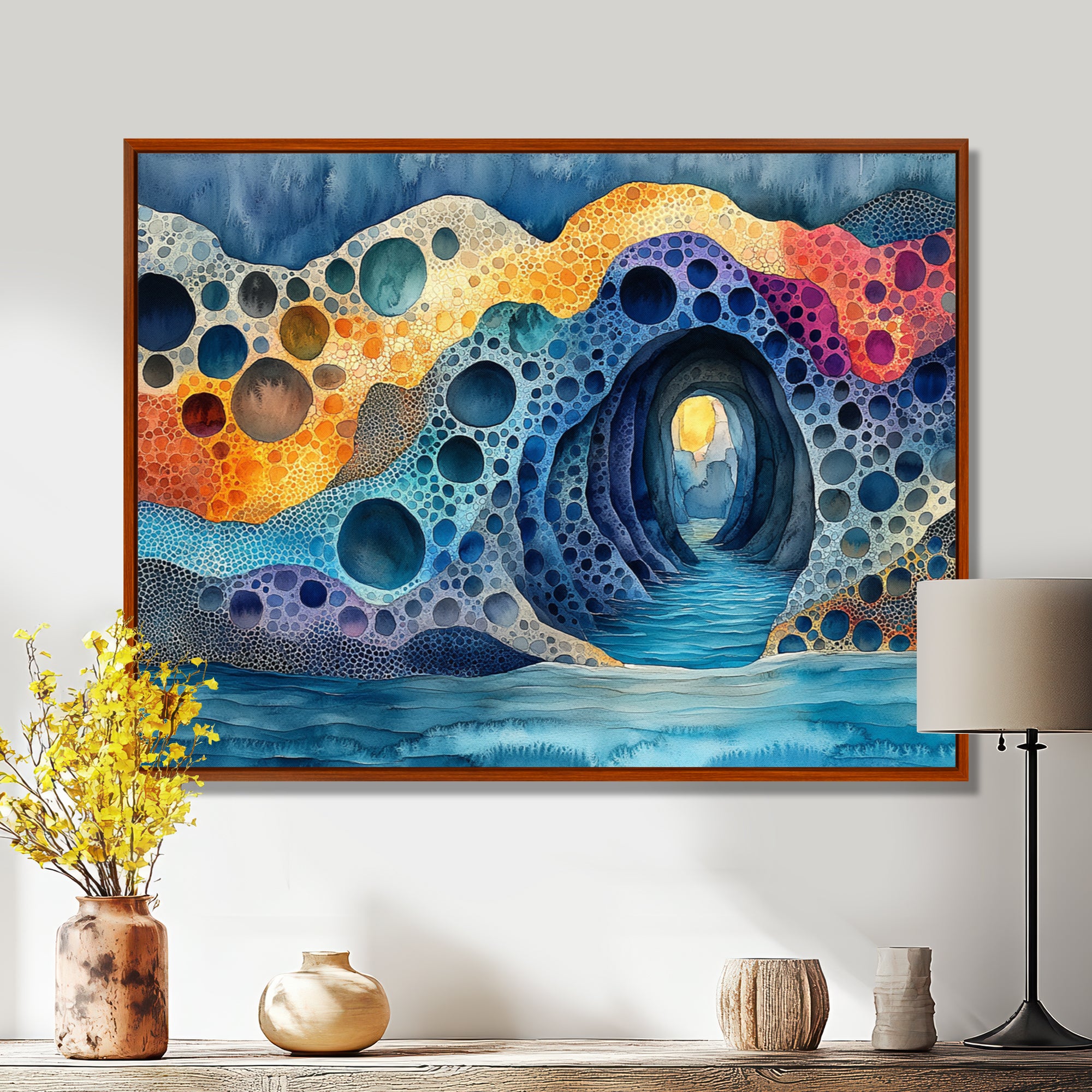 Blue And Orange Coastal Reef - Coral Canvas Wall Art