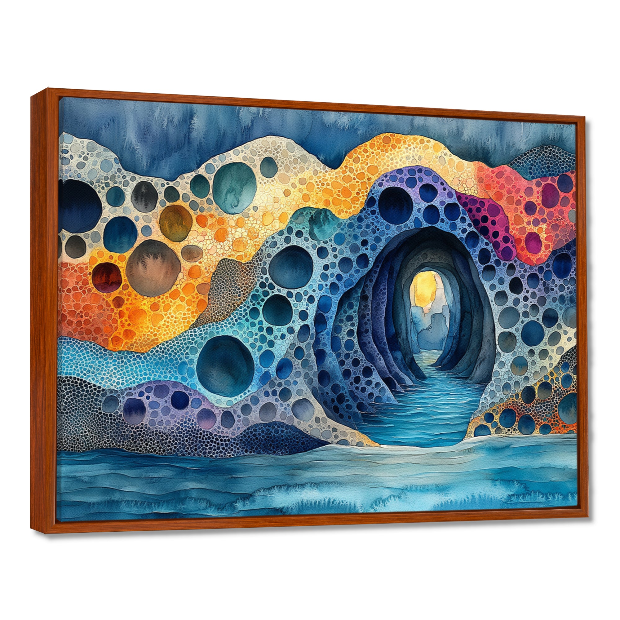 Blue And Orange Coastal Reef - Coral Canvas Wall Art