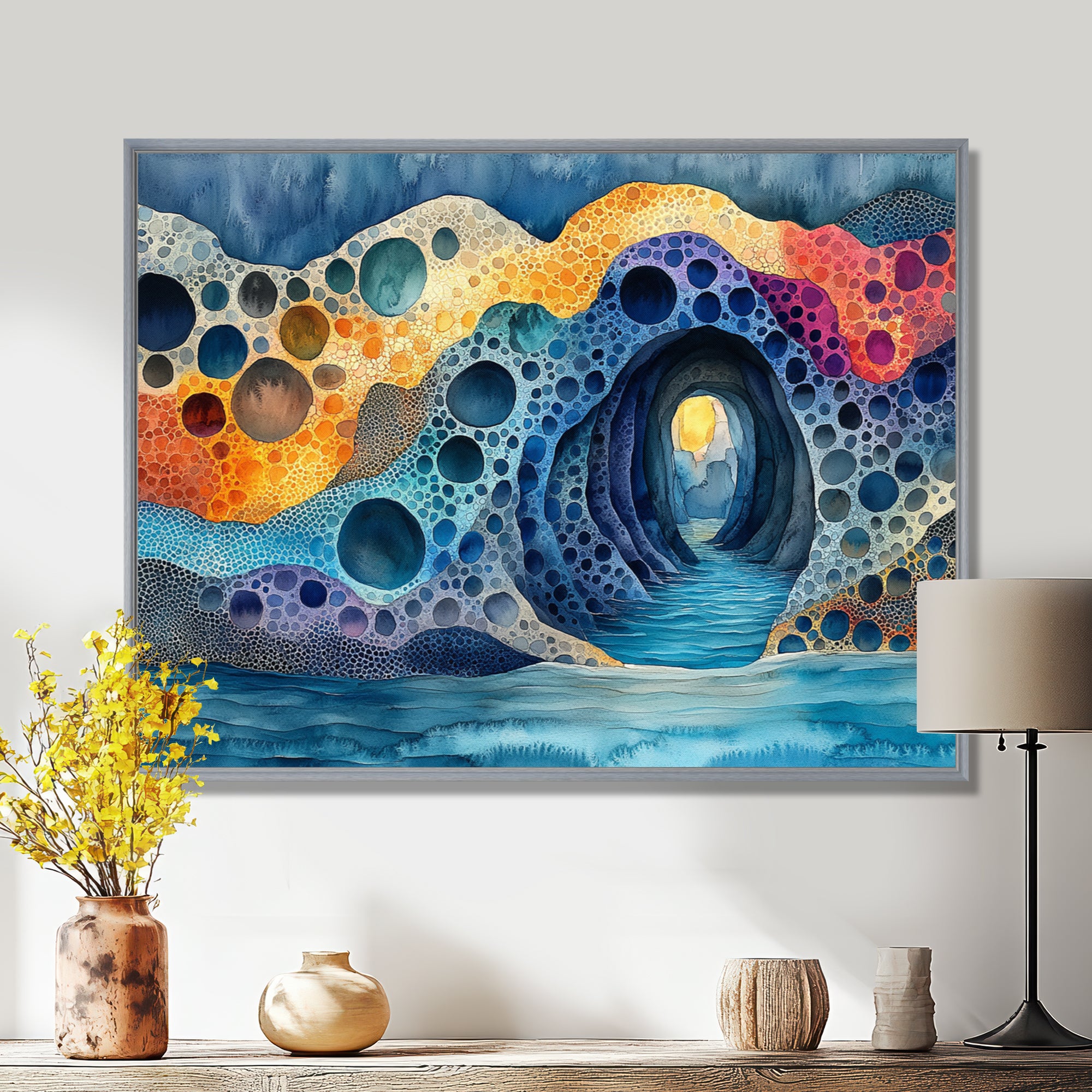 Blue And Orange Coastal Reef - Coral Canvas Wall Art
