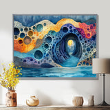Blue And Orange Coastal Reef - Coral Canvas Wall Art