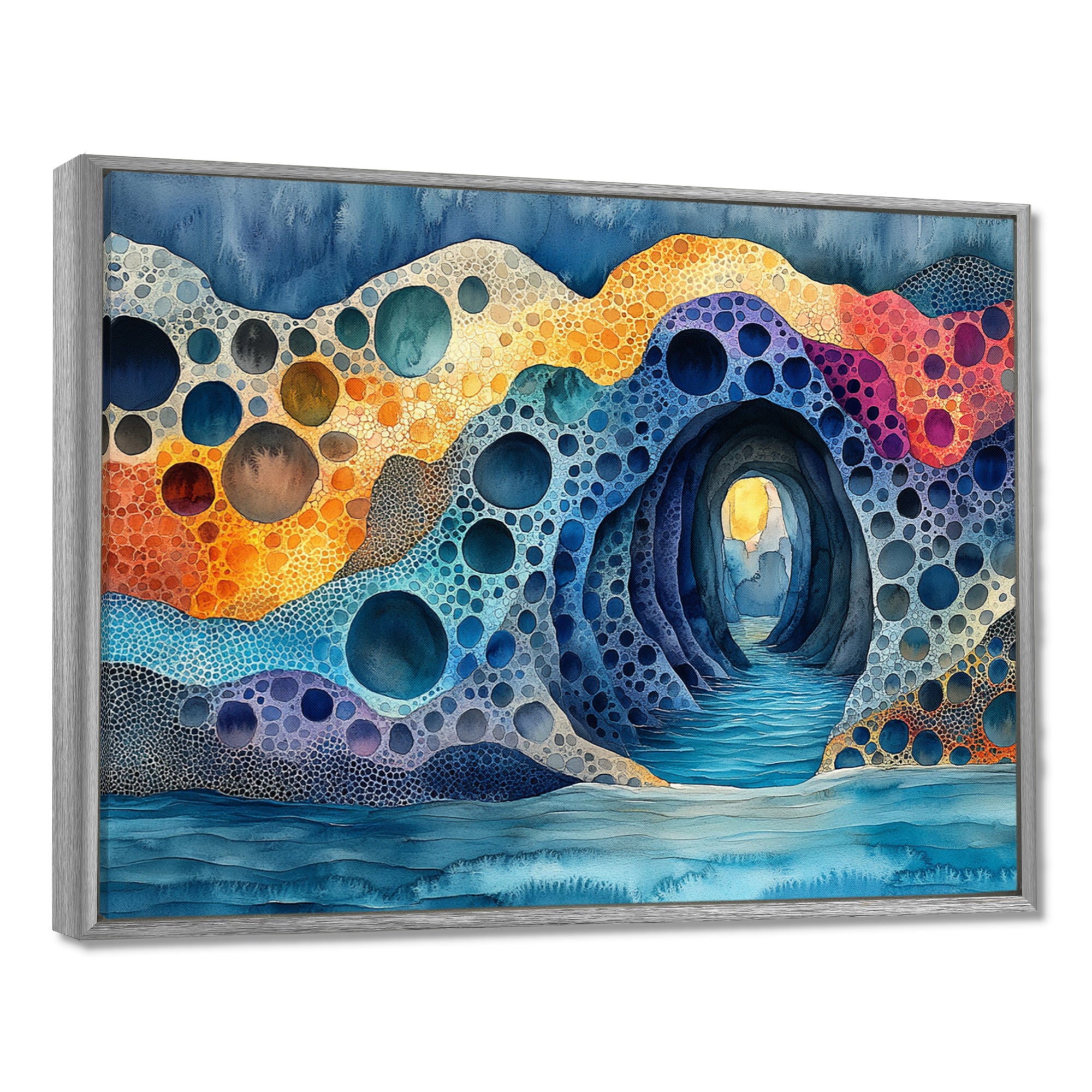Blue And Orange Coastal Reef - Coral Canvas Wall Art