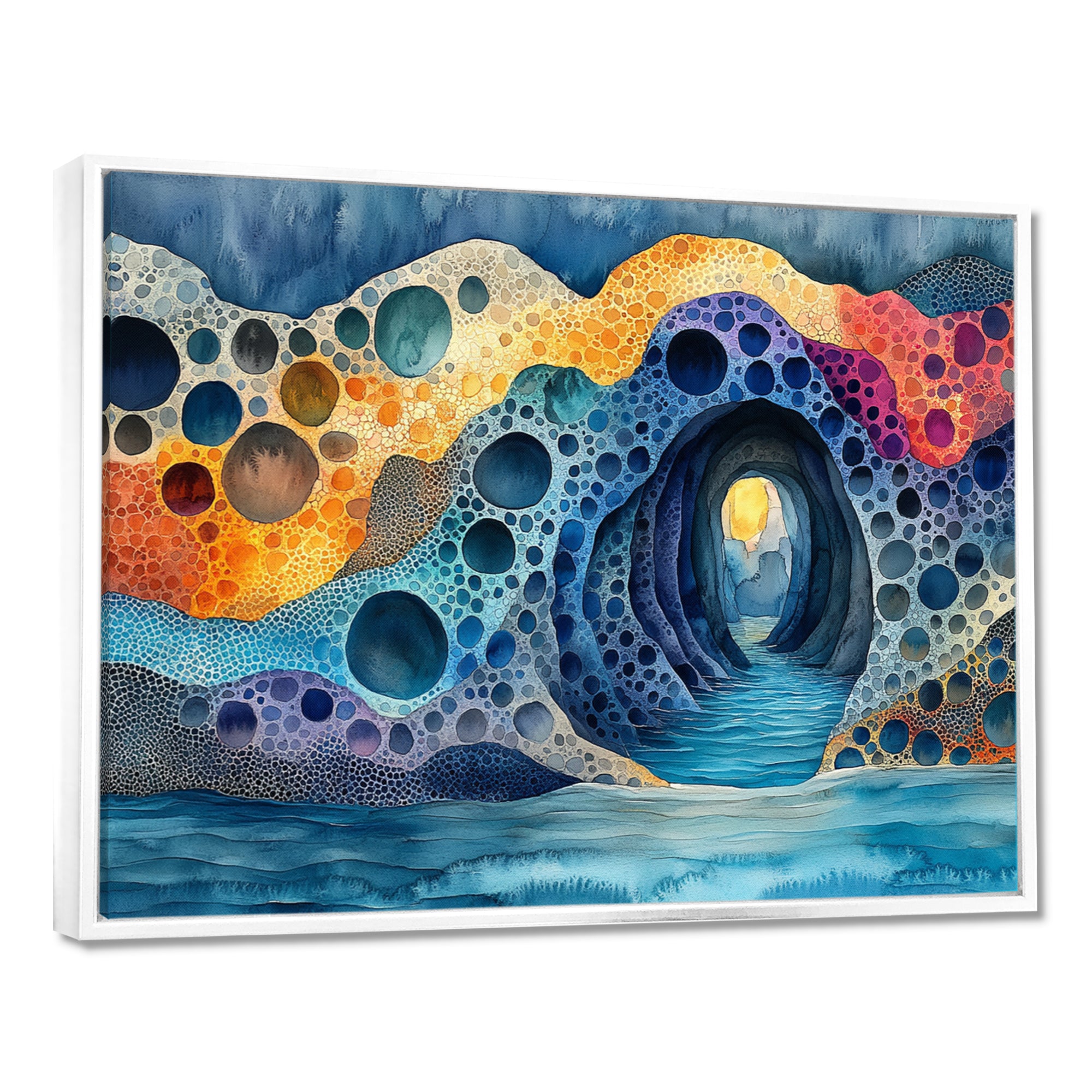 Blue And Orange Coastal Reef - Coral Canvas Wall Art