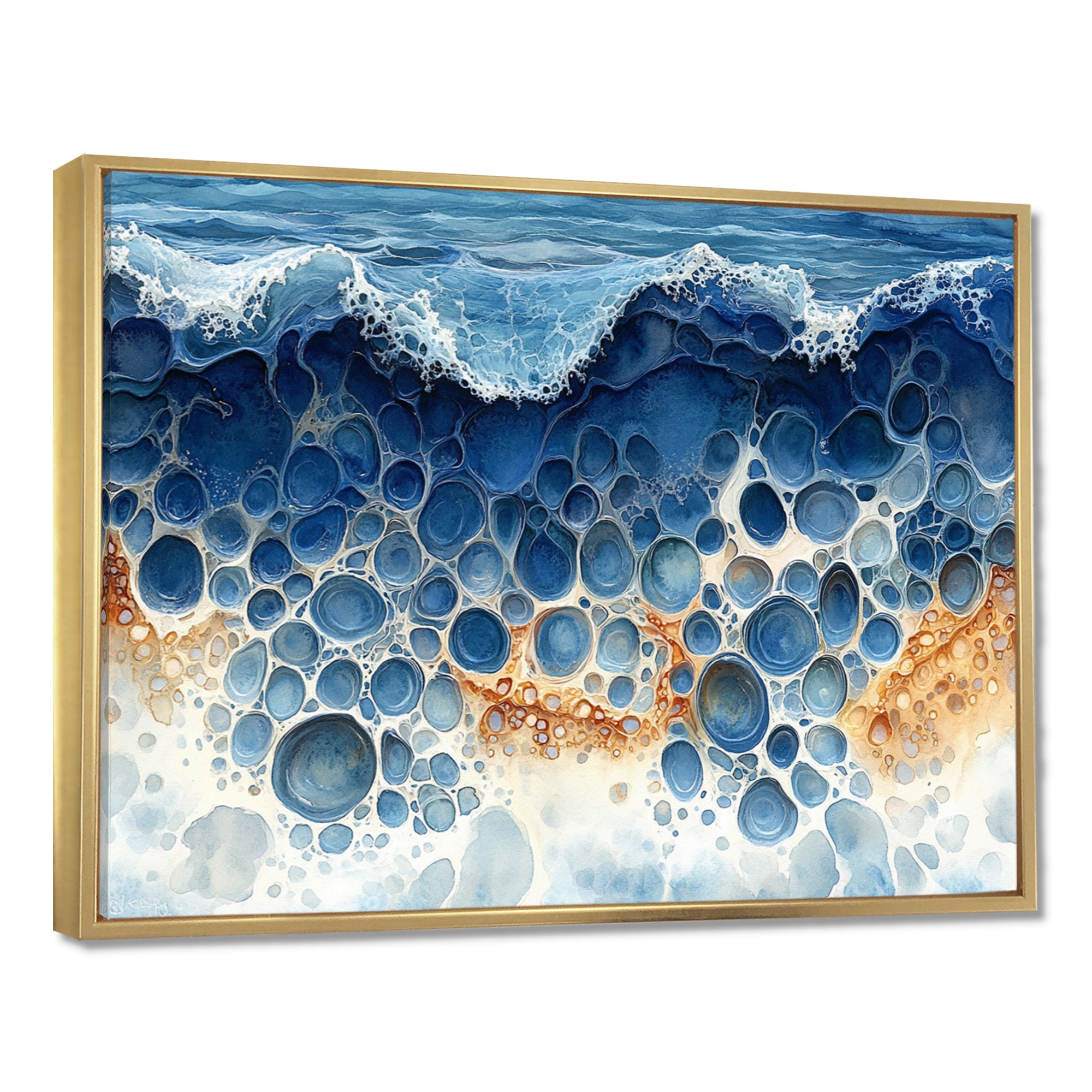 Coastal Reef In Blue And Orange Tones - Coral Wall Decor