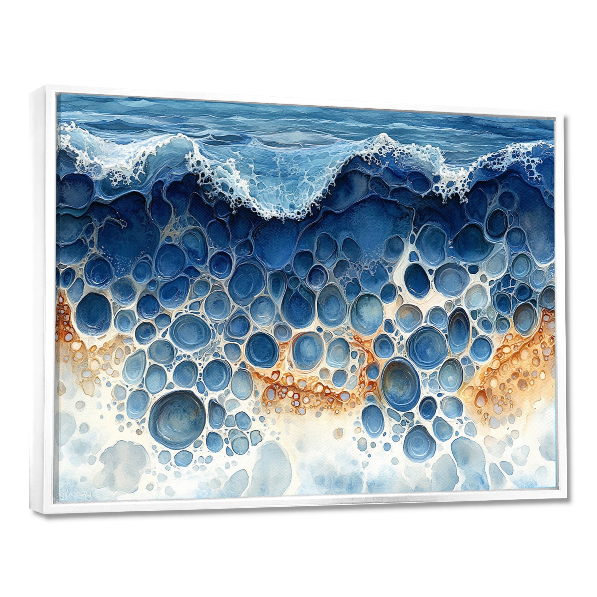 Coastal Reef In Blue And Orange Tones - Coral Wall Decor