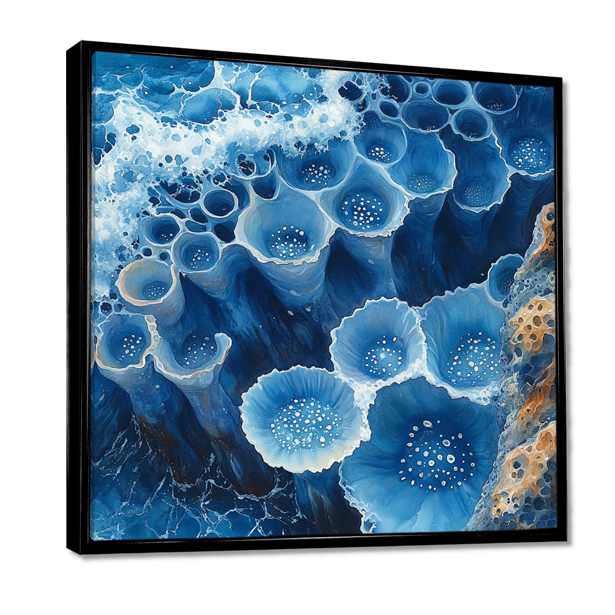 Coastal Reef In Blue And White Tones - Coral Wall Decor