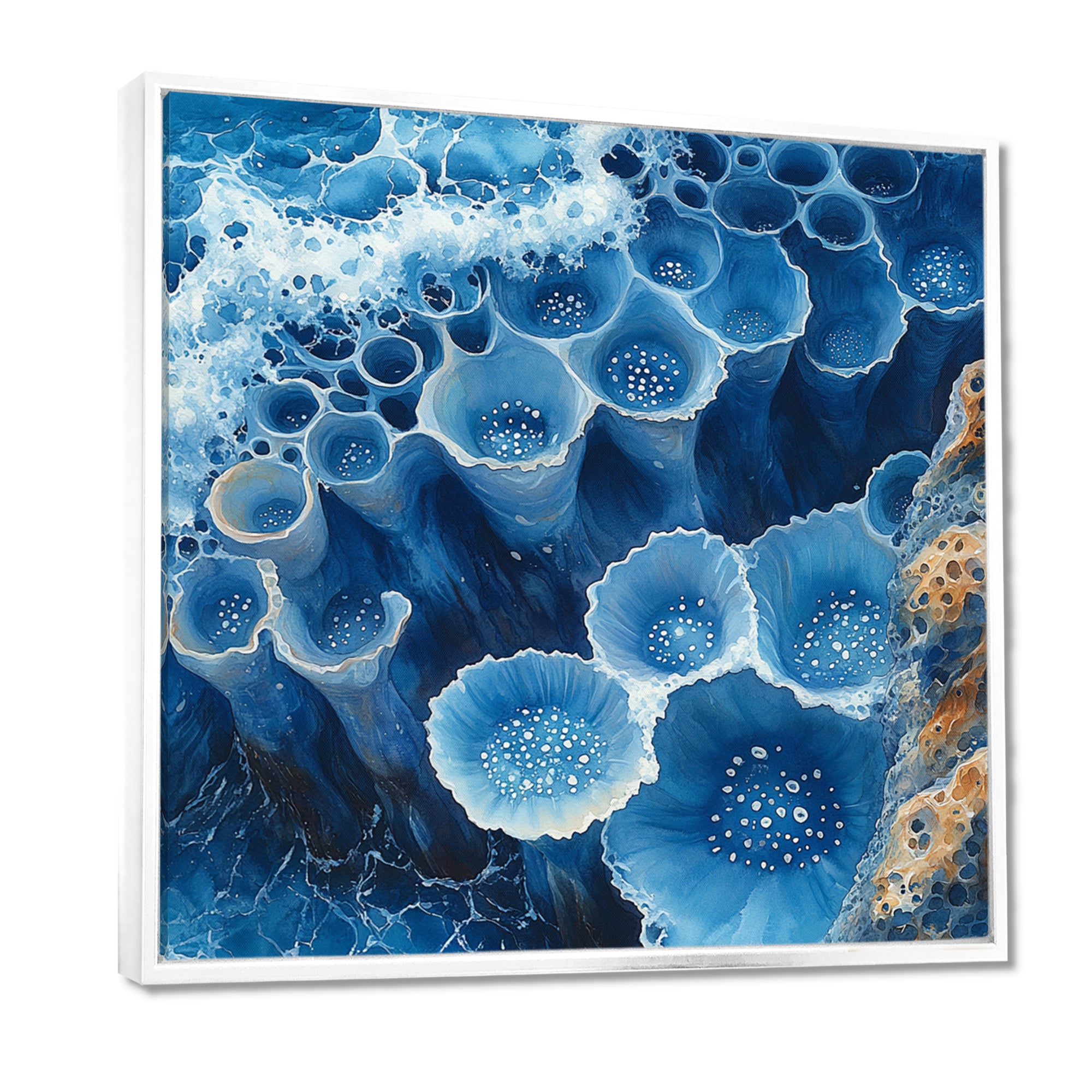 Coastal Reef In Blue And White Tones - Coral Wall Decor
