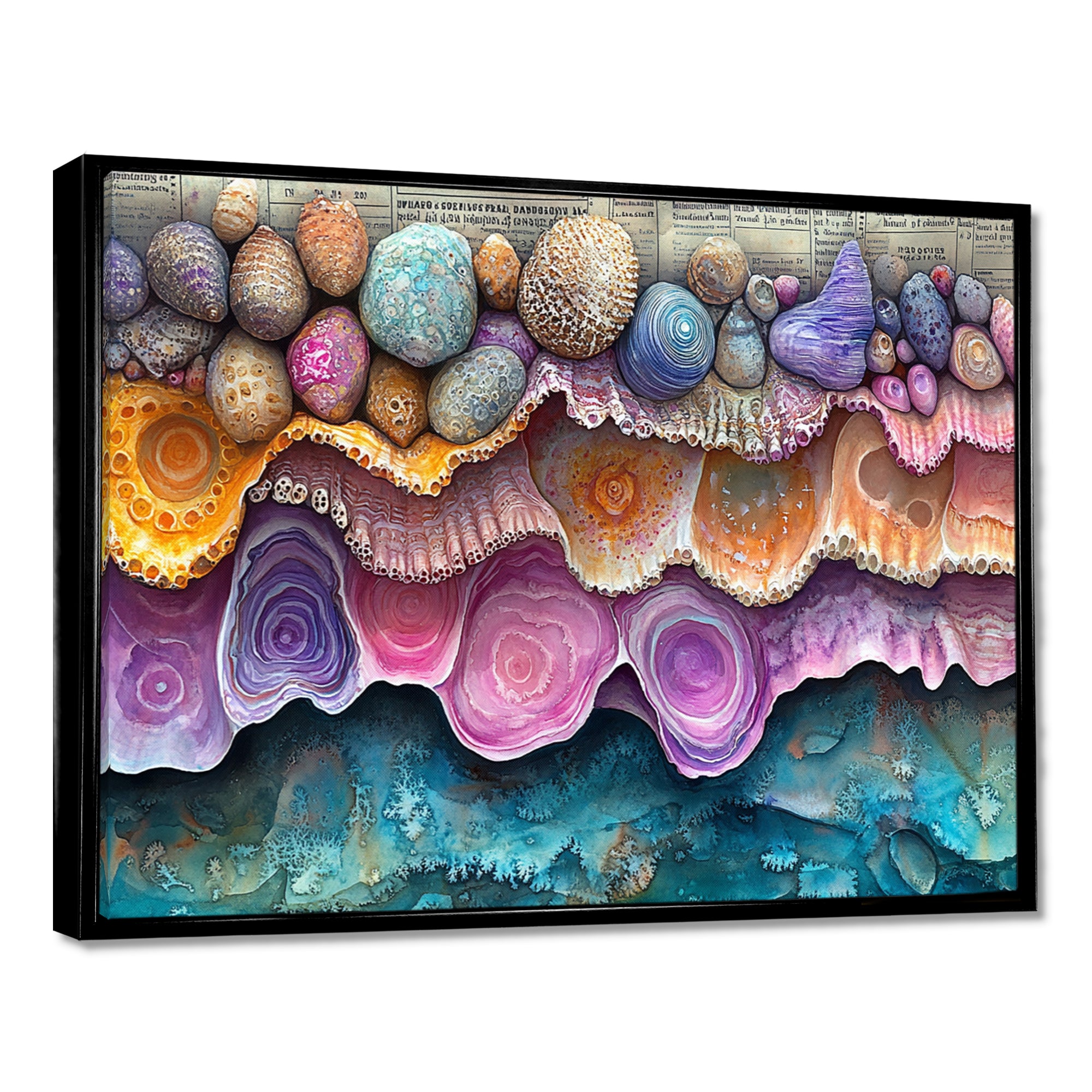 Pink And Blue Coral Oceans Edge Of Wonder - Coral Wall Art Prints