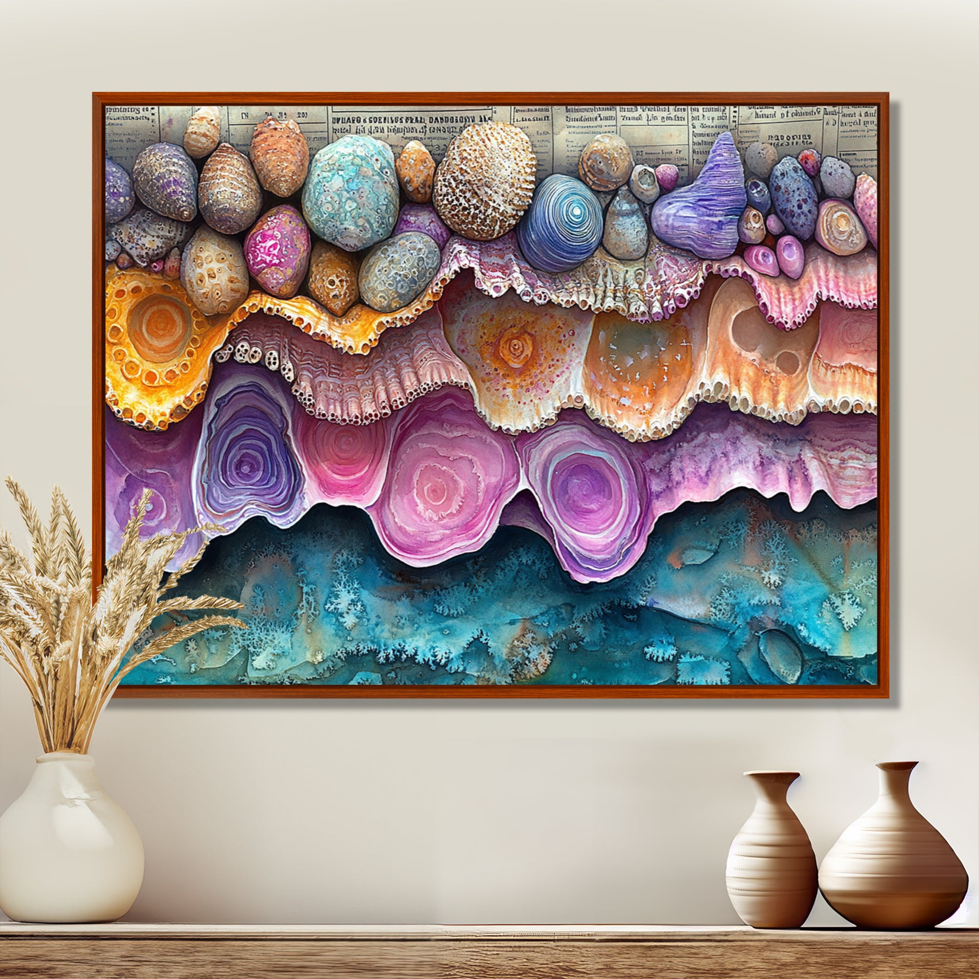 Pink And Blue Coral Oceans Edge Of Wonder - Coral Wall Art Prints