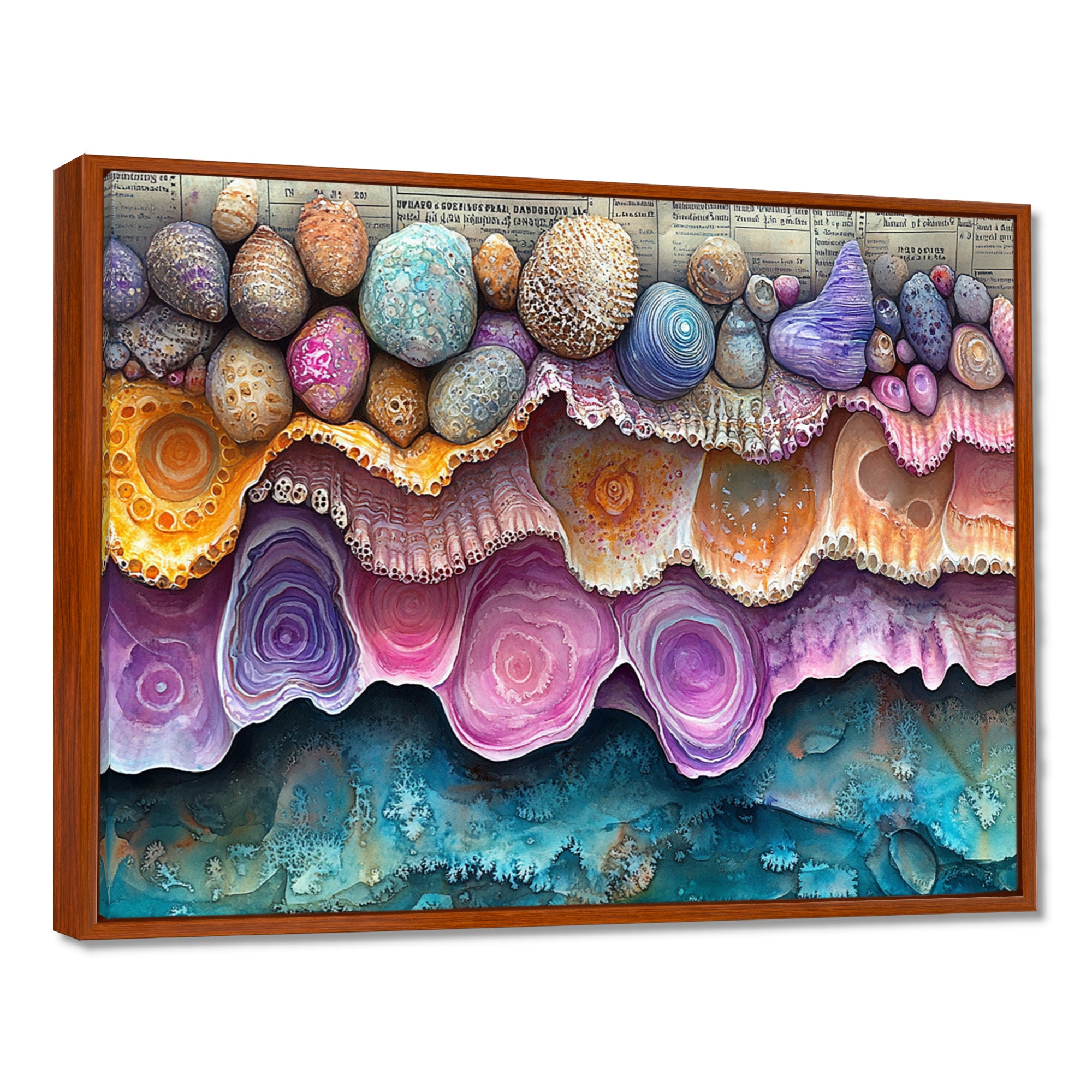 Pink And Blue Coral Oceans Edge Of Wonder - Coral Wall Art Prints