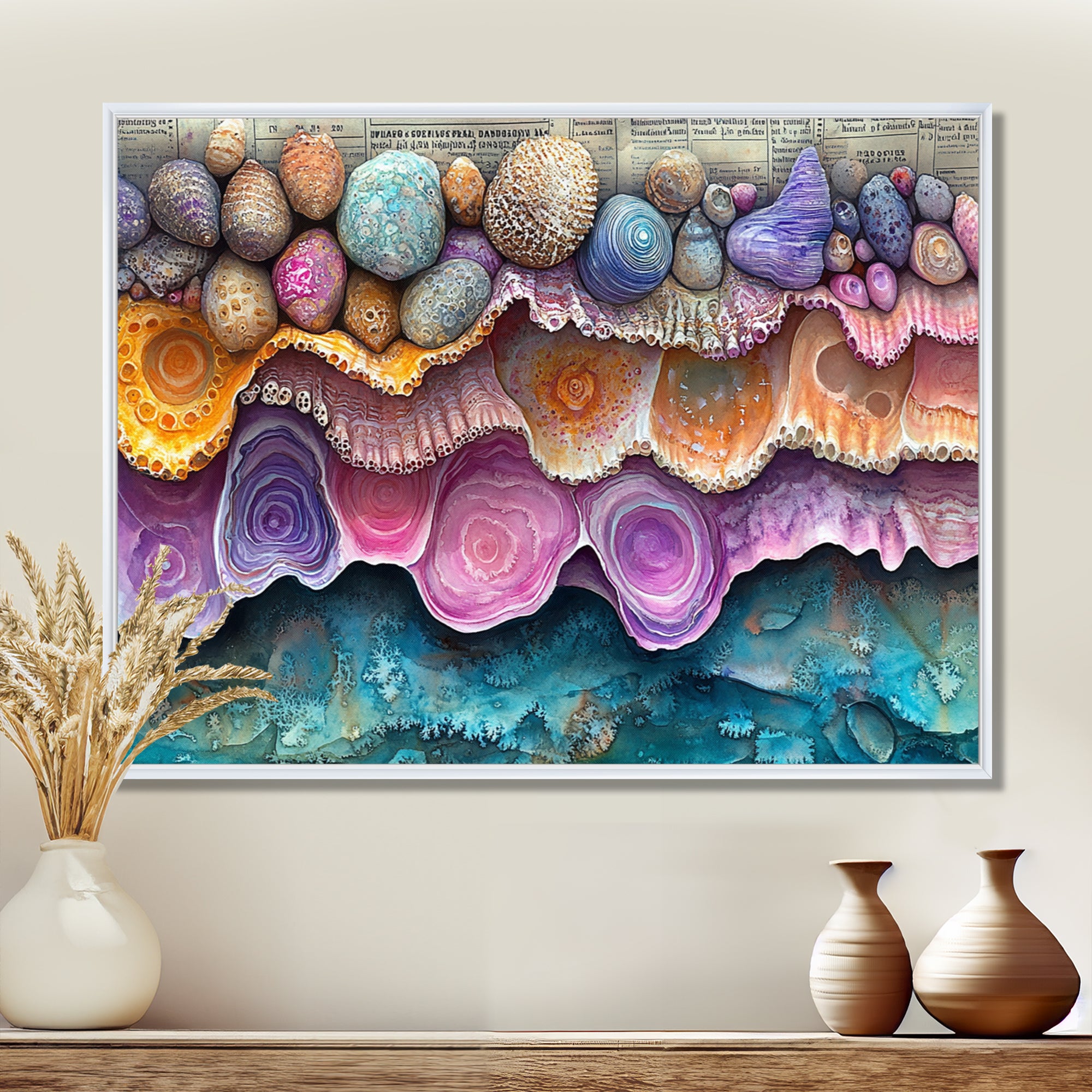 Pink And Blue Coral Oceans Edge Of Wonder - Coral Wall Art Prints