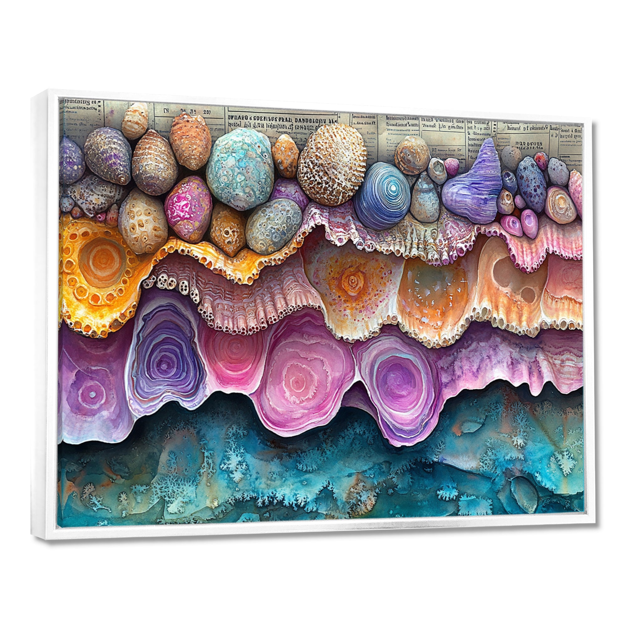 Pink And Blue Coral Oceans Edge Of Wonder - Coral Wall Art Prints