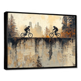 Black And Orange BMX Forest Riding - Cycling Canvas Wall Art