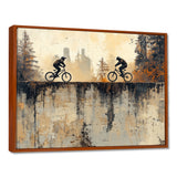 Black And Orange BMX Forest Riding - Cycling Canvas Wall Art