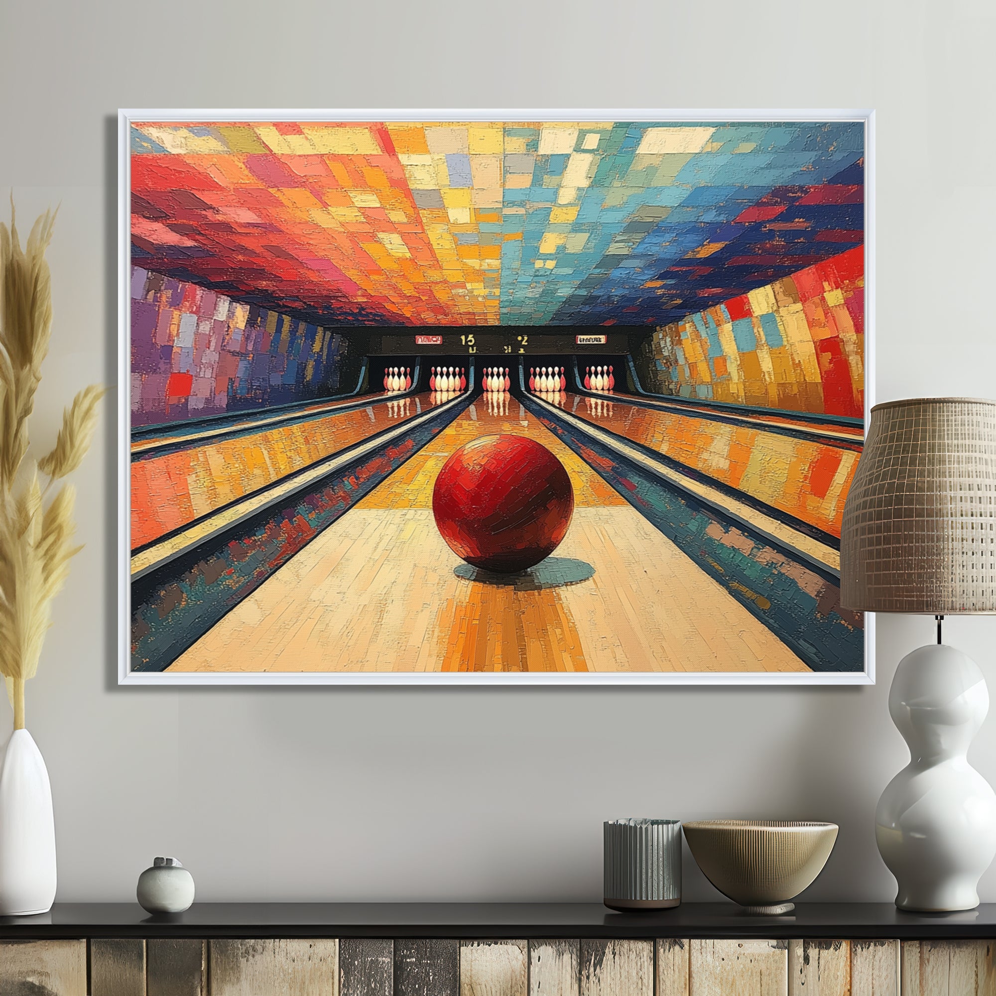 Bowling Alley Nights - Bowling Canvas Wall Art