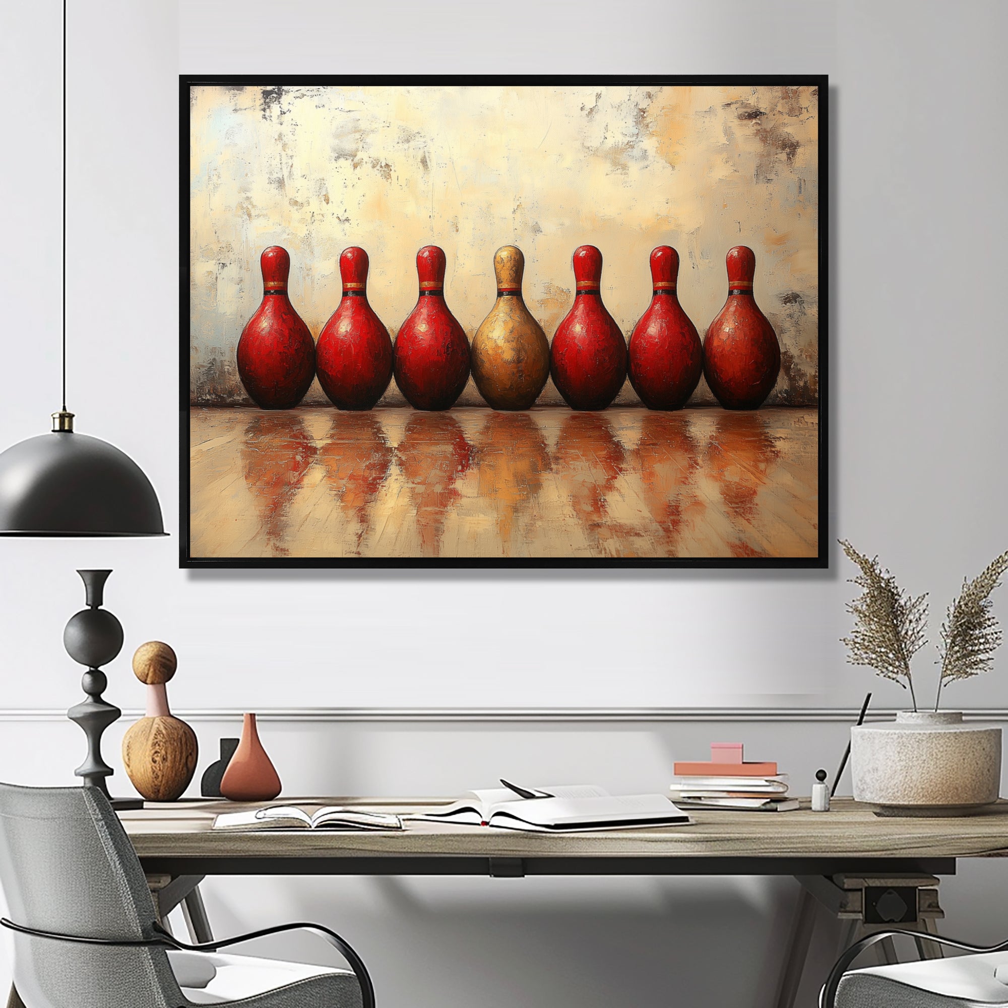 Red And Gold Bowling Perfect Game - Bowling Canvas Wall Art
